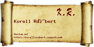 Korell Róbert névjegykártya